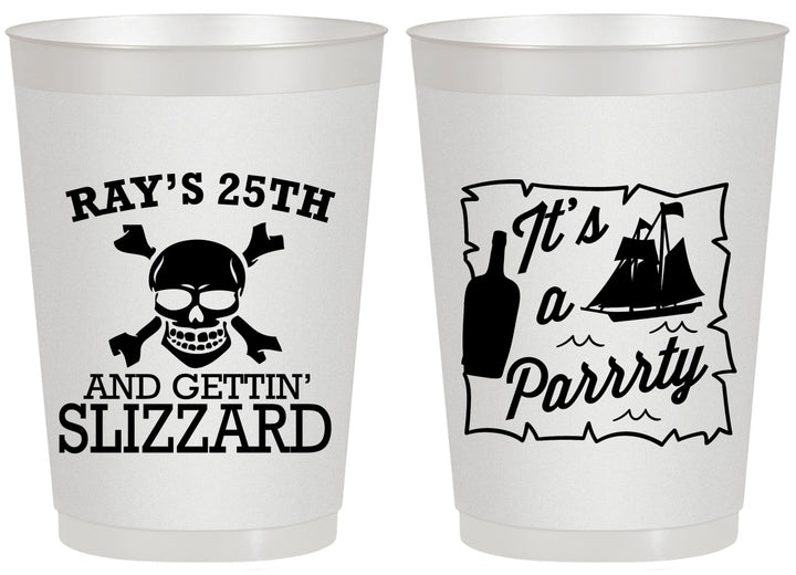 Personalized Birthday 20 oz Frosted Cups - 25th Pirate | 20107