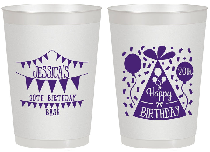 Personalized Birthday 20 oz Frosted Cups - 20th | 20113