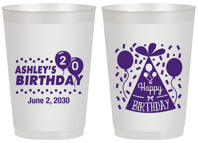Personalized Birthday 20 oz Frosted Cups - 20th | 20114