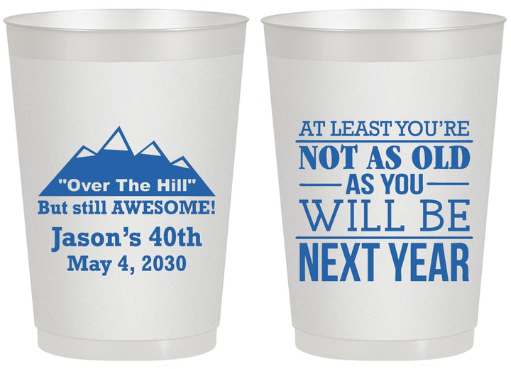 Personalized Birthday 20 oz Frosted Cups - 40th Over The Hill | 20121