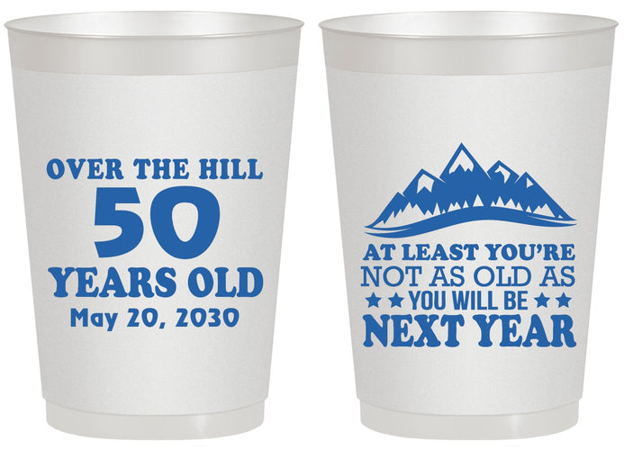Personalized Birthday 20 oz Frosted Cups - 50th Over The Hill | 20124