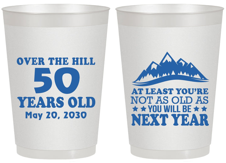 Personalized Birthday 20 oz Frosted Cups - 50th Over The Hill | 20124