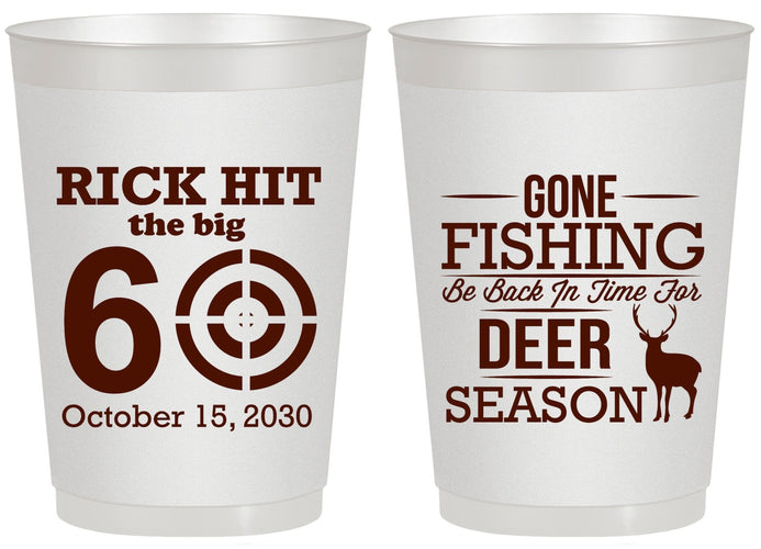 Personalized Birthday 20 oz Frosted Cups - 60th Gone Fishing | 20126