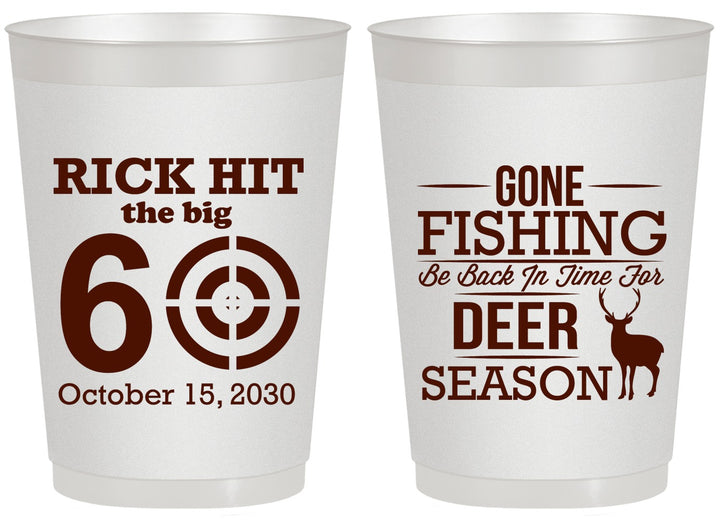 Personalized Birthday 20 oz Frosted Cups - 60th Gone Fishing | 20126