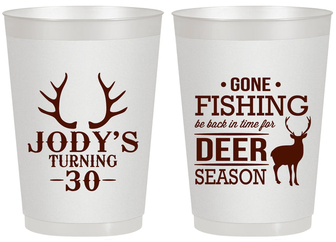 Personalized Birthday 20 oz Frosted Cups - 30th Deer Season | 20127