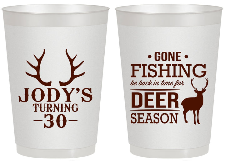 Personalized Birthday 20 oz Frosted Cups - 30th Deer Season | 20127
