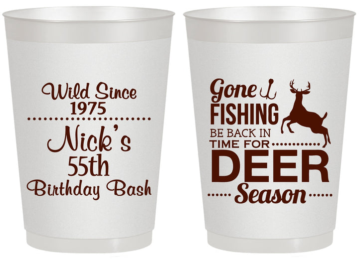 Personalized Birthday 20 oz Frosted Cups - 55th Gone Fishing | 20128