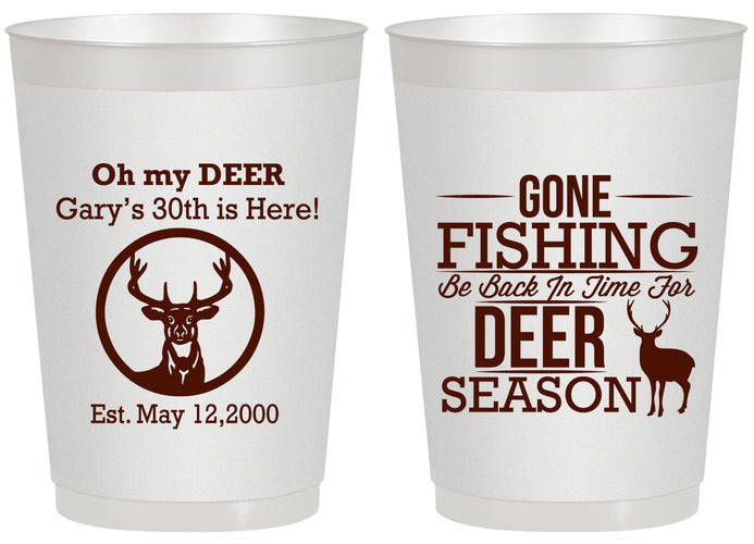 Personalized Birthday 20 oz Frosted Cups - 30th Deer Season | 20129