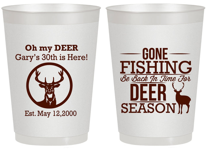 Personalized Birthday 20 oz Frosted Cups - 30th Deer Season | 20129
