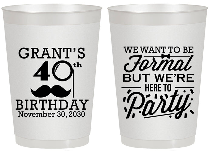 Personalized Birthday 20 oz Frosted Cups - 40th | 20130