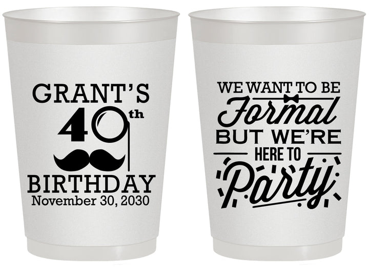 Personalized Birthday 20 oz Frosted Cups - 40th | 20130