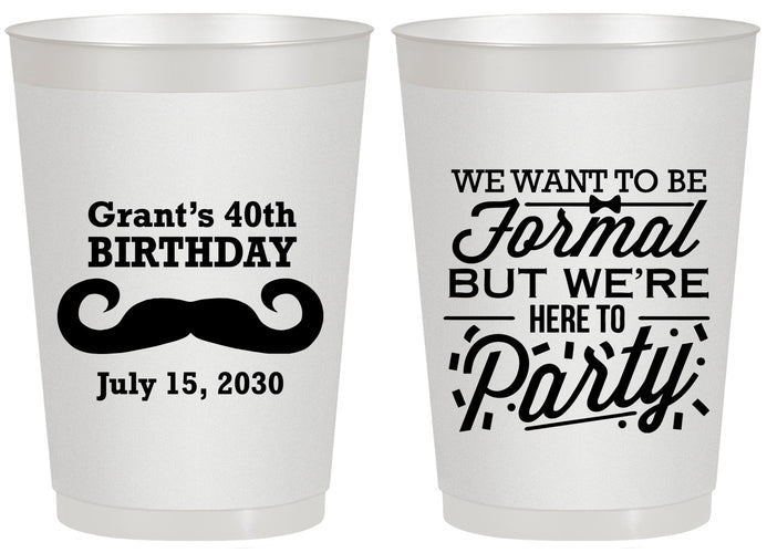 Personalized Birthday 20 oz Frosted Cups - 40th | 20131