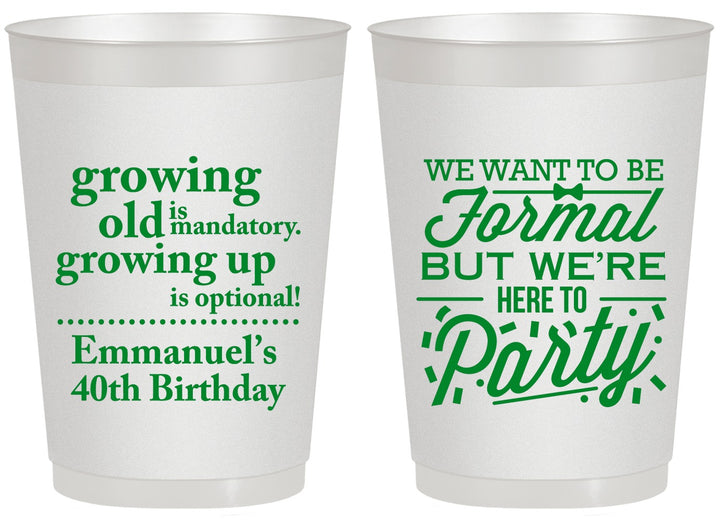 Personalized Birthday 20 oz Frosted Cups - 40th | 20135