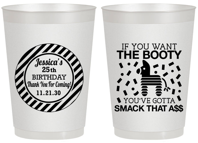 Personalized Birthday 20 oz Frosted Cups - 25th Smack Ass | 20138