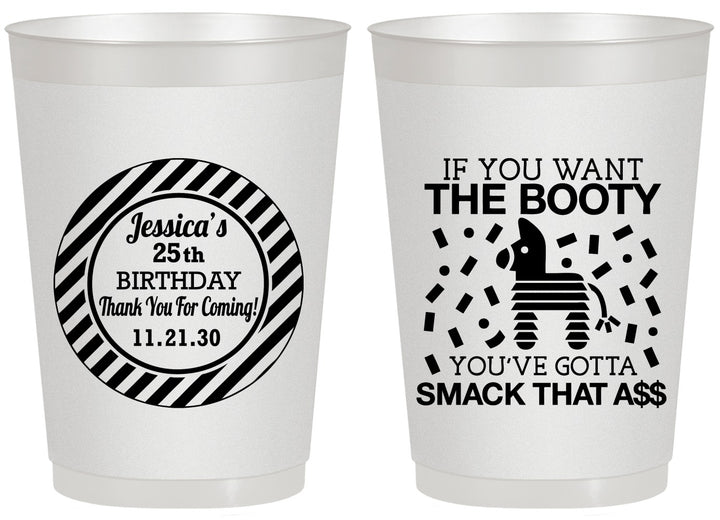 Personalized Birthday 20 oz Frosted Cups - 25th Smack Ass | 20138