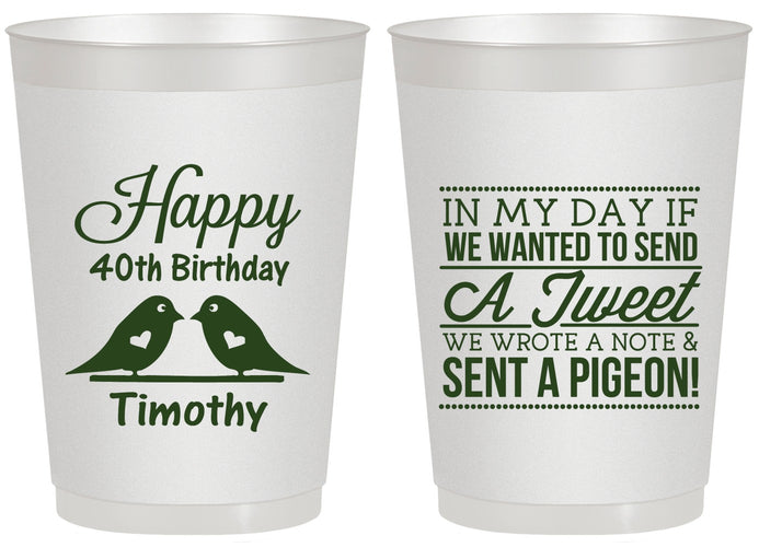 Personalized Birthday 20 oz Frosted Cups - 40th | 20139