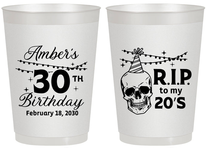 Personalized Birthday 20 oz Frosted Cups - 30th Rip 20 | 20140