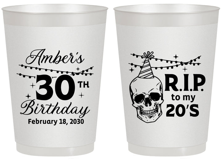 Personalized Birthday 20 oz Frosted Cups - 30th Rip 20 | 20140