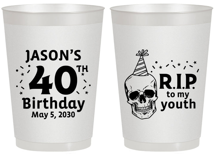 Personalized Birthday 20 oz Frosted Cups - 40th Rip Youth | 20141