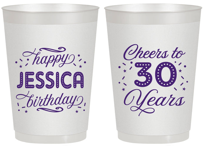 Personalized Birthday 20 oz Frosted Cups - Cheers To 30 Years | 20142