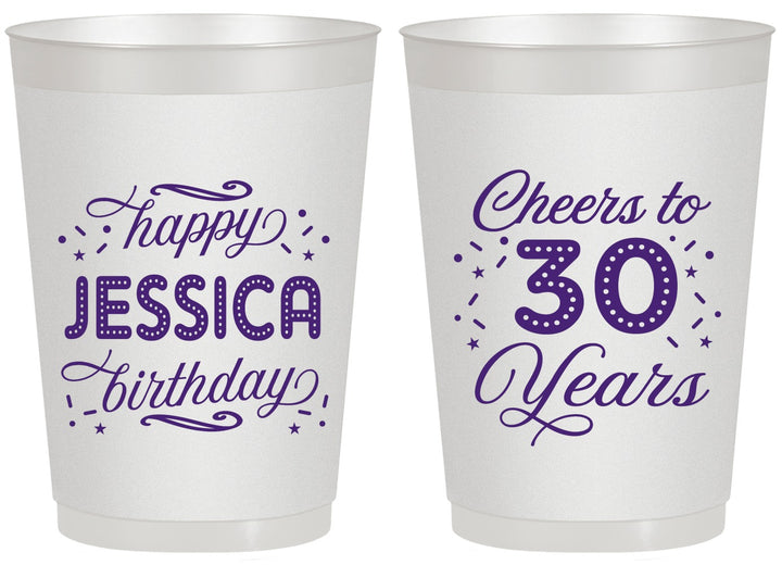 Personalized Birthday 20 oz Frosted Cups - Cheers To 30 Years | 20142