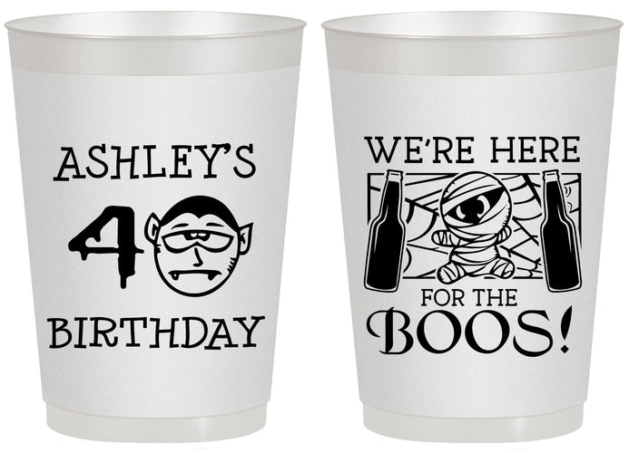 Personalized Birthday 20 oz Frosted Cups - 40th Halloween | 20145