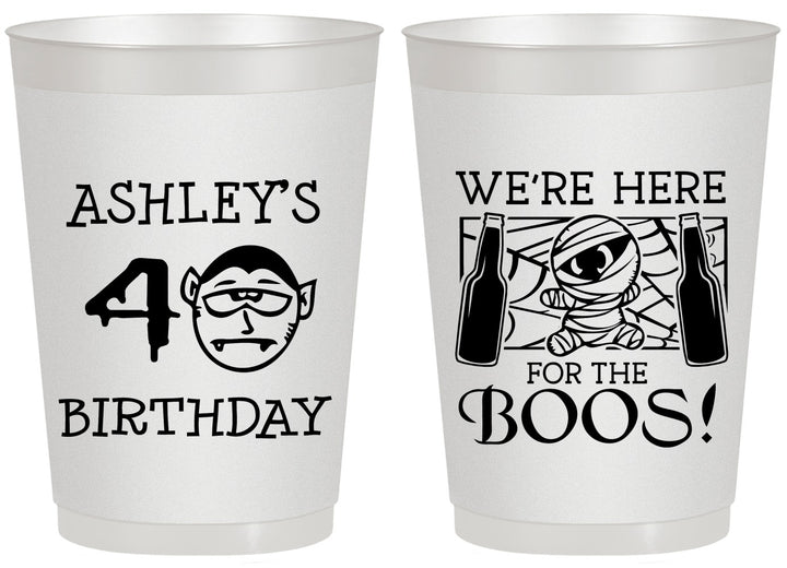 Personalized Birthday 20 oz Frosted Cups - 40th Halloween | 20145