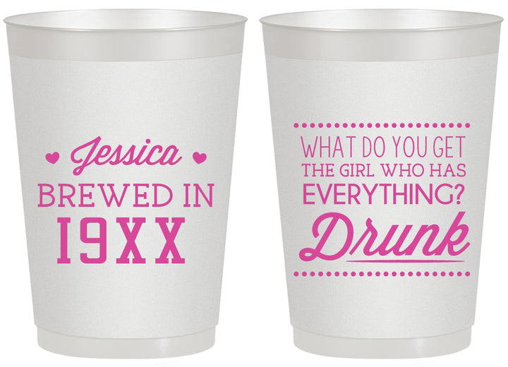 Personalized Birthday 20 oz Frosted Cups - Drunk | 20147