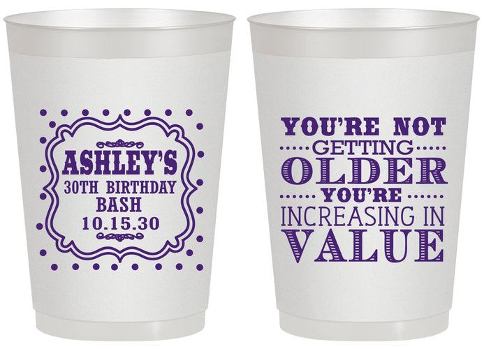 Personalized Birthday 20 oz Frosted Cups - 30th | 20149