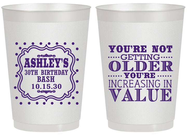 Personalized Birthday 20 oz Frosted Cups - 30th | 20149