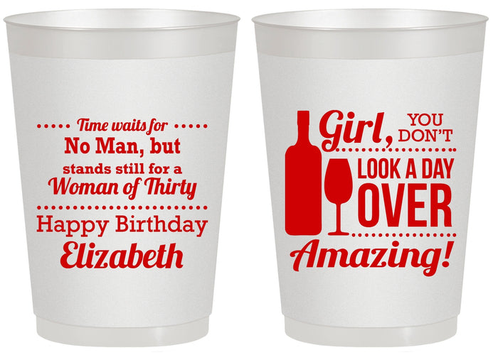 Personalized Birthday 20 oz Frosted Cups - Look A Day Over Amazing | 20150