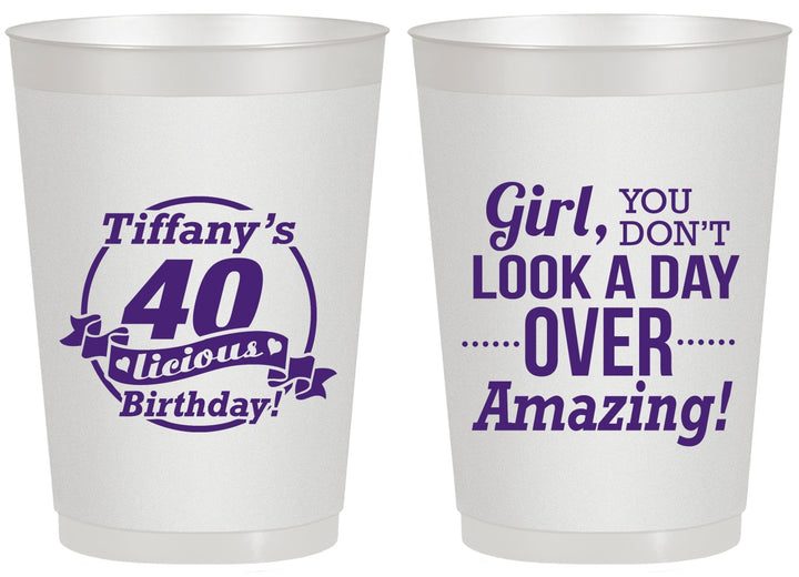 Personalized Birthday 20 oz Frosted Cups - 40th | 20153