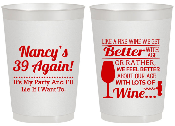 Personalized Birthday 20 oz Frosted Cups - 40th Wine | 20154