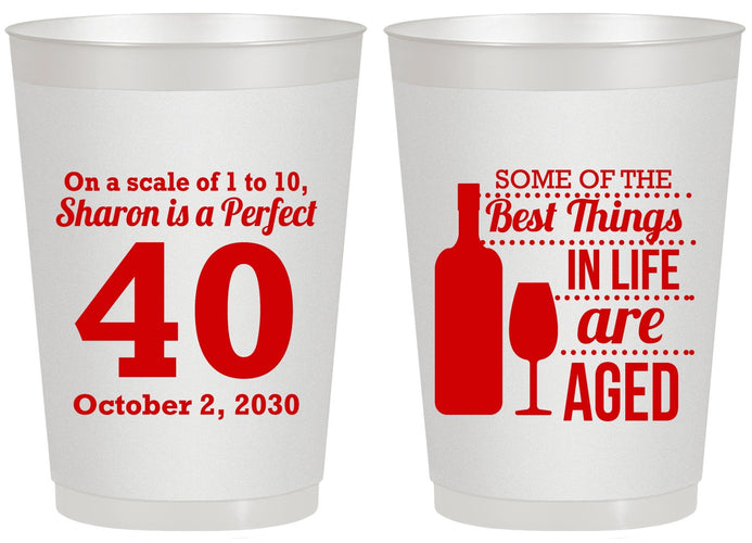 Personalized Birthday 20 oz Frosted Cups - 40th Wine | 20155