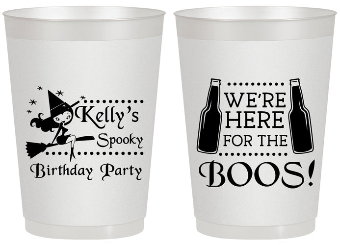 Personalized Birthday 20 oz Frosted Cups - Halloween Spooky Boos | 20158