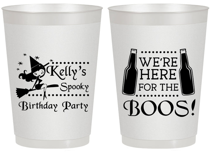Personalized Birthday 20 oz Frosted Cups - Halloween Spooky Boos | 20158