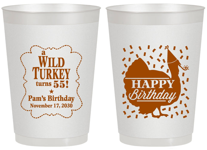 Personalized Birthday 20 oz Frosted Cups - 55th Wild Turkey | 20159