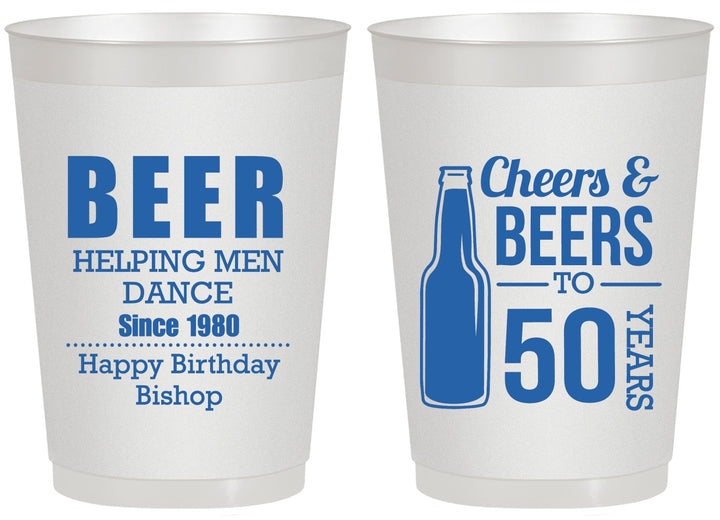 Personalized Birthday 20 oz Frosted Cups - Cheers Beers To 50 Years | 20160
