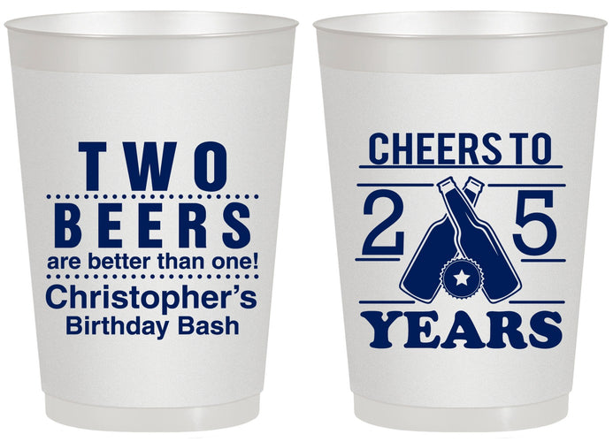 Personalized Birthday 20 oz Frosted Cups - Cheers To 25 Years | 20163