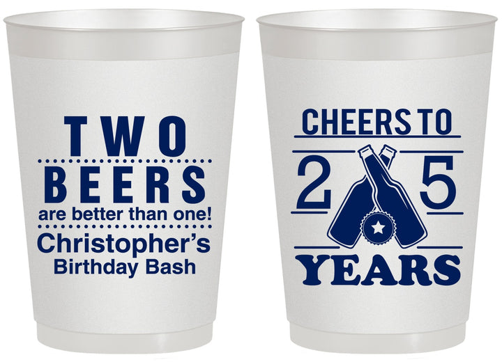 Personalized Birthday 20 oz Frosted Cups - Cheers To 25 Years | 20163