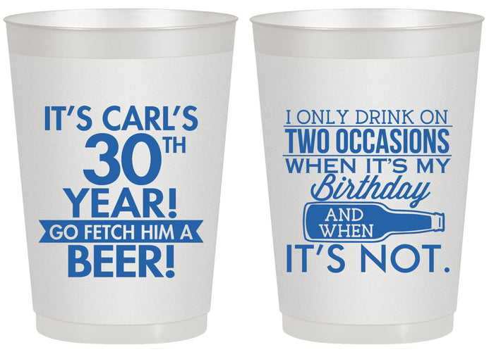 Personalized Birthday 20 oz Frosted Cups - 30th | 20170