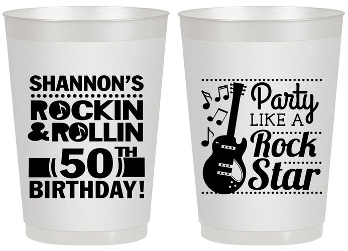 Personalized Birthday 20 oz Frosted Cups - 50th Rock Star | 20173