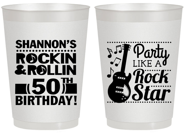 Personalized Birthday 20 oz Frosted Cups - 50th Rock Star | 20173