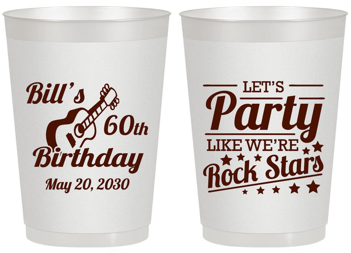 Personalized Birthday 20 oz Frosted Cups - 60th Rock Star | 20174