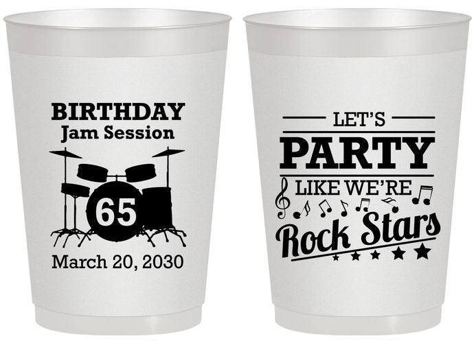 Personalized Birthday 20 oz Frosted Cups - 65th Rock Star | 20175