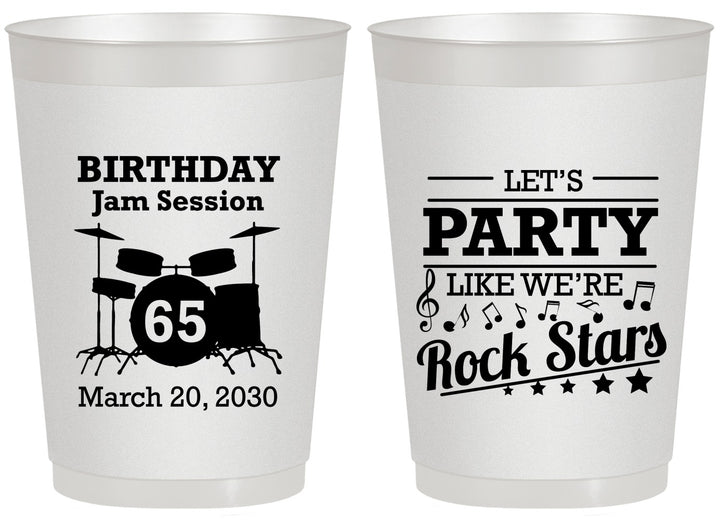 Personalized Birthday 20 oz Frosted Cups - 65th Rock Star | 20175