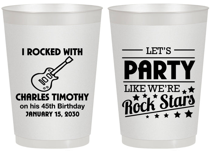 Personalized Birthday 20 oz Frosted Cups - 45th Rock Star | 20176