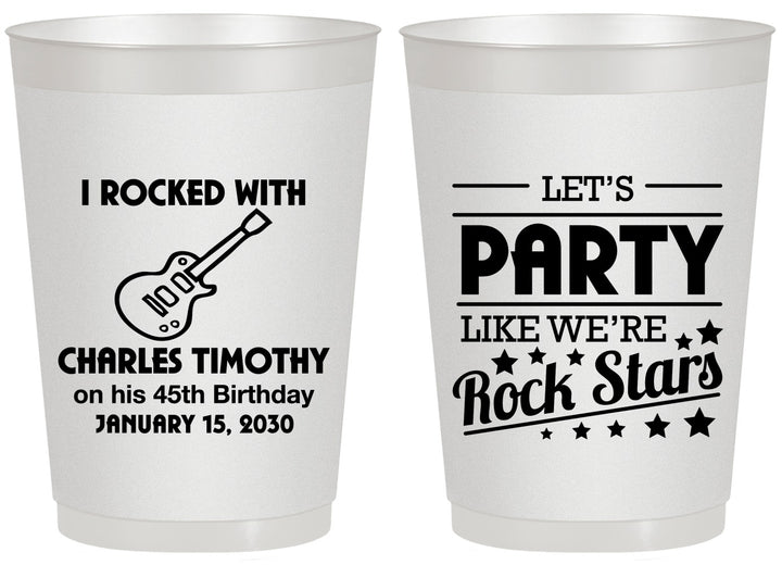 Personalized Birthday 20 oz Frosted Cups - 45th Rock Star | 20176
