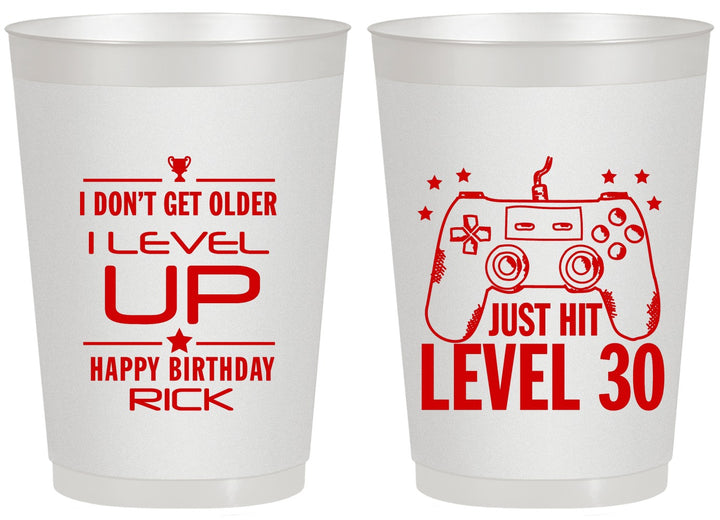 Personalized Birthday 20 oz Frosted Cups - 30th Video Games | 20179