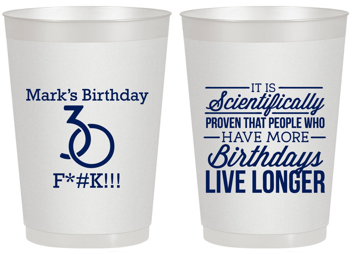 Personalized Birthday 20 oz Frosted Cups - 30th | 20181